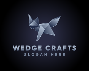 Metallic Fox Origami  logo design