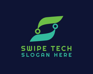 Organic Tech Letter S logo design