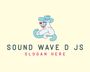 Cowboy Polar Bear Wave logo design