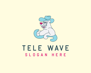 Cowboy Polar Bear Wave logo design