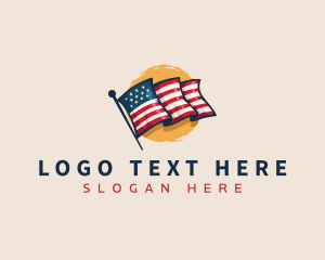 Patriotic Veteran Flag Logo