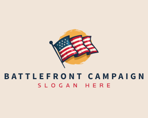 Patriotic Veteran Flag logo design