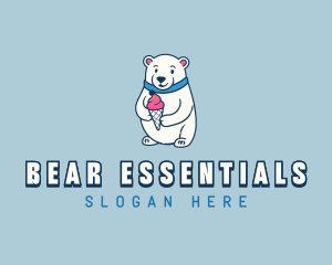 Polar Bear Sundae Dessert logo design