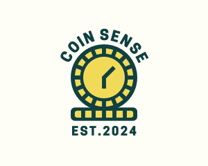 Coin Time Clock logo design