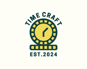 Coin Time Clock logo design