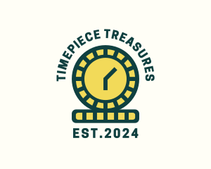 Coin Time Clock logo design