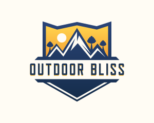 Mountain Shield Sunset Adventure logo design