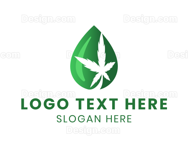 Green Cannabis Droplet Logo