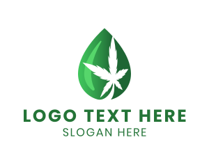 Green Cannabis Droplet logo