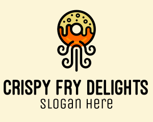 Fried Donut Snack  logo design