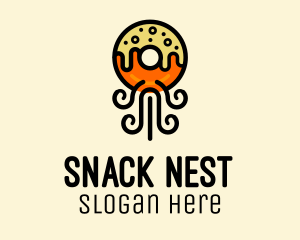 Fried Donut Snack  logo design