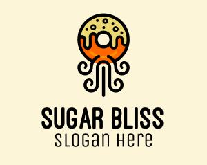 Fried Donut Snack  logo design