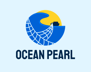 Fishing Net Ocean  logo design