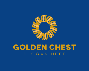 Golden Ribbon Sun logo design