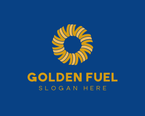 Golden Ribbon Sun logo design