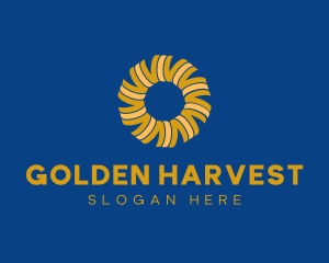 Golden Ribbon Sun logo design