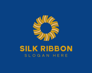 Golden Ribbon Sun logo design