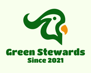 Green Macaw Head logo design