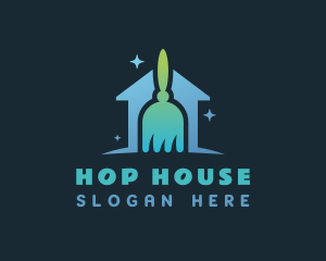 House Cleaning Broom logo design