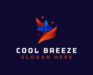 Heating Cooling HVAC  logo design