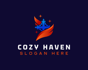 Heating Cooling HVAC  logo design