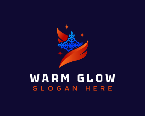 Heating Cooling HVAC  logo design