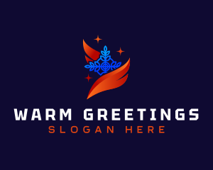 Heating Cooling HVAC  logo design