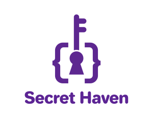 Violet Bracket Keyhole logo design