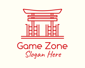 Japanese Shrine Landmark Logo