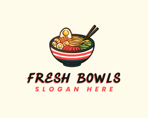 Korean Food Bibimbap logo design