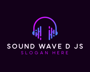 Sound Headphones Disc Jockey logo design