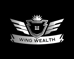 Shield Crown Wings logo design