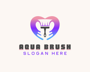 Paint Brush Heart logo design