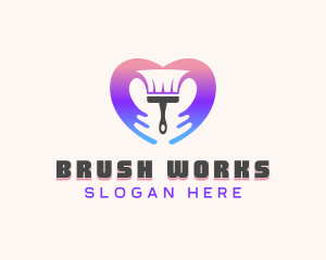 Paint Brush Heart logo design