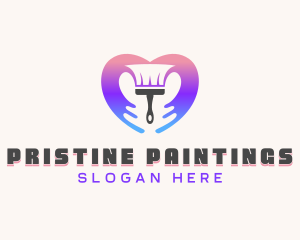 Paint Brush Heart logo design