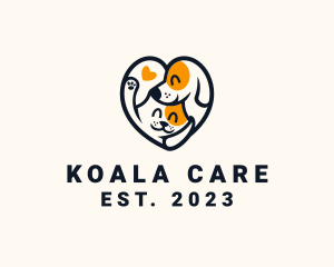 Dog Cat Pet Care logo design