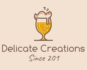 Sleeping Beer Glass  logo design