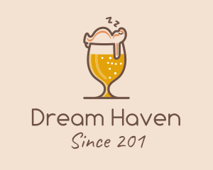 Sleeping Beer Glass  logo design