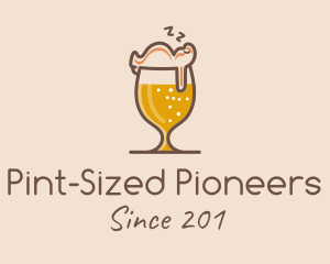 Sleeping Beer Glass  logo design