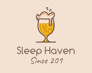 Sleeping Beer Glass  logo design