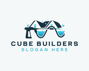 Pressure Washer Cleaning logo design