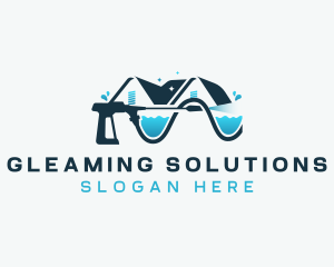 Pressure Washer Cleaning logo design