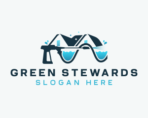 Pressure Washer Cleaning logo design