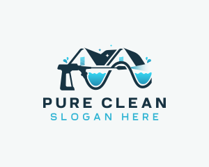 Pressure Washer Cleaning logo design