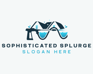 Pressure Washer Cleaning logo design