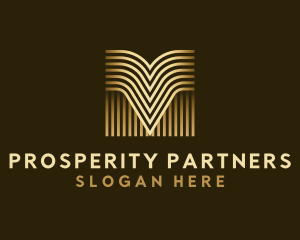 Luxury Golden Letter M logo