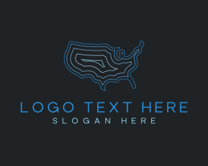 USA Topography Map Logo