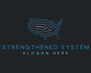 USA Topography Map logo design