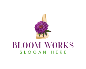 New Hampshire Flower Plant logo design