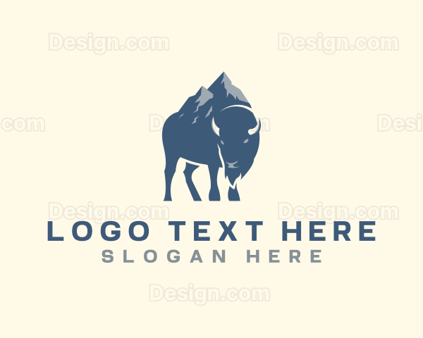 Mountain Buffalo Bison Logo